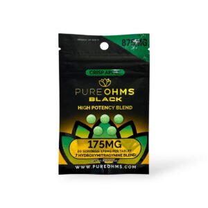 Pure Ohms Black 7-Hydroxy Chewable Tablets Crisp Apple 175mg